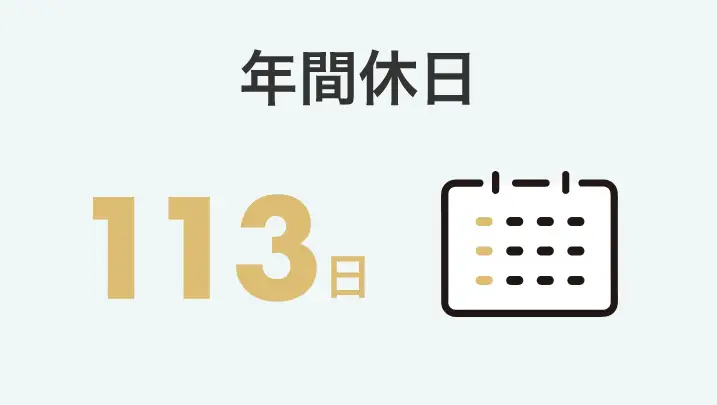 年間休日：113日